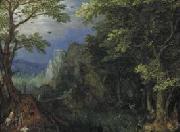 Gillis van Coninxloo Mountainous Landscape. oil on canvas